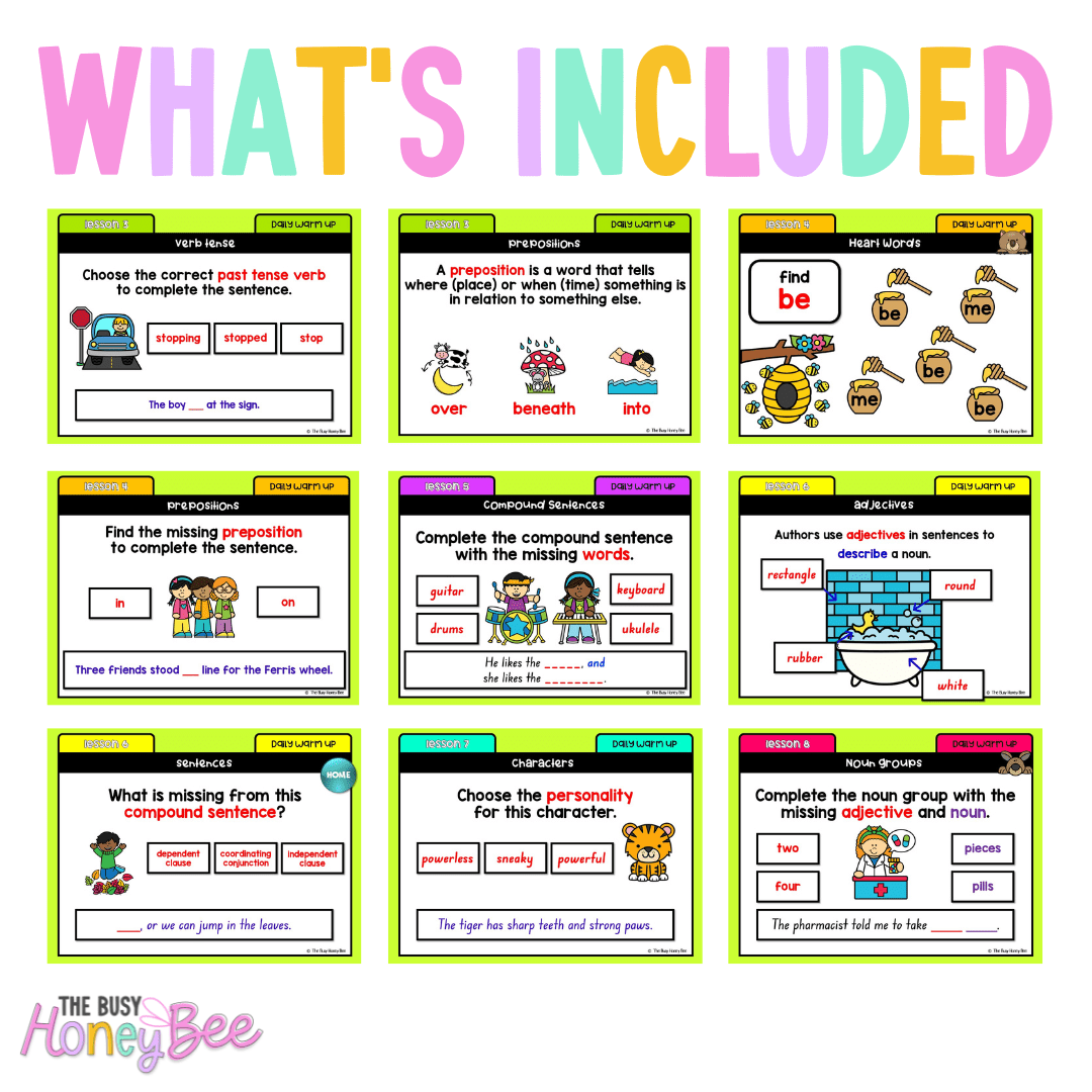 Multi Age K-2 Year B Australian | NSW English Daily Review | Warm-Up Unit 8 - Warm Up | Revision