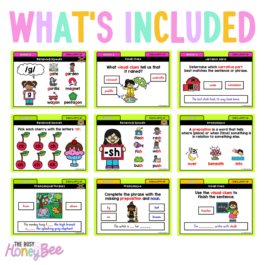 Multi Age K-2 Year B Australian | NSW English Daily Review | Warm-Up Unit 9 - Warm Up | Revision