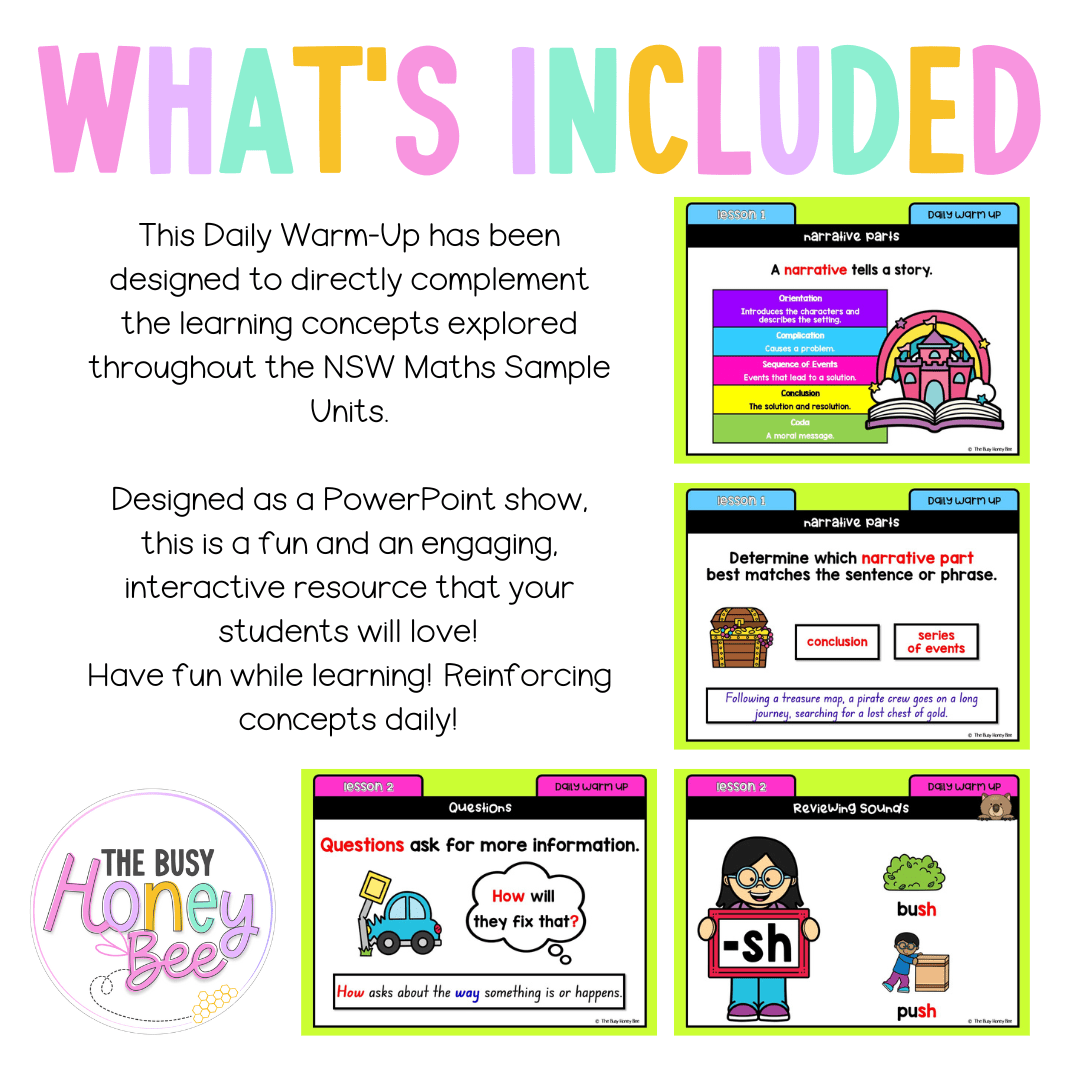 Multi Age K-2 Year B Australian | NSW English Daily Review | Warm-Up Unit 9 - Warm Up | Revision