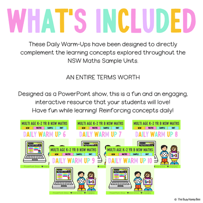 Multi Age K-2 Year B Australian | NSW Maths Daily Review | Warm-Up Term 2 Mega Bundle - Warm Up | Revision
