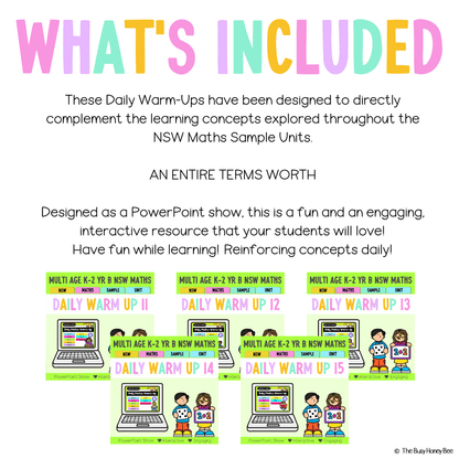Multi Age K-2 Year B Australian | NSW Maths Daily Review | Warm-Up Term 3 Mega Bundle - Warm Up | Revision