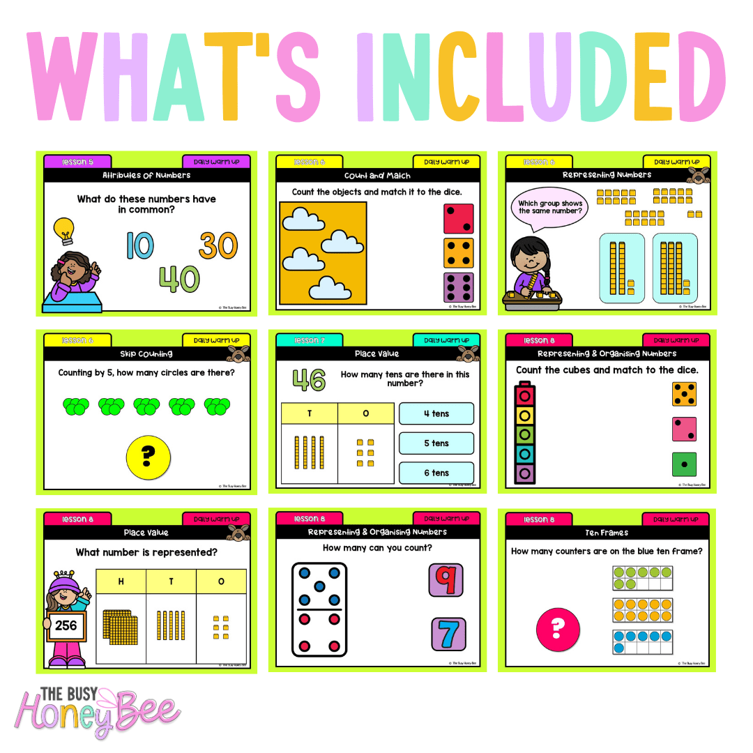 Multi Age K-2 Year B Australian | NSW Maths Daily Review | Warm-Up Unit 1 - Warm Ups | Revision