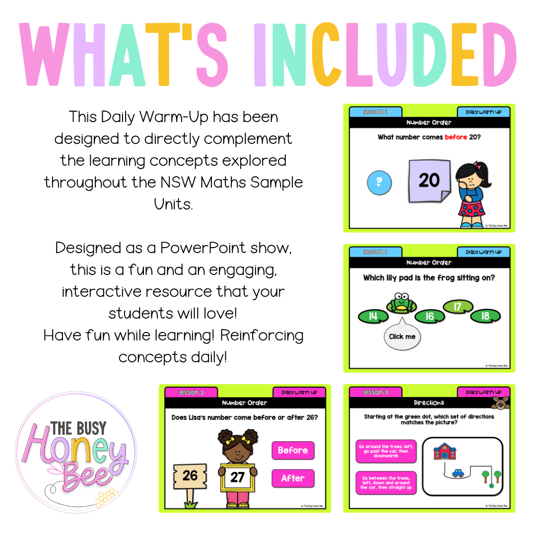 Multi Age K-2 Year B Australian | NSW Maths Daily Review | Warm-Up Unit 10 - Warm Up | Revision