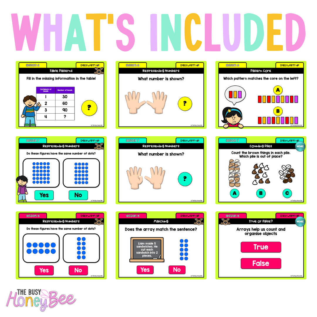 Multi Age K-2 Year B Australian | NSW Maths Daily Review | Warm-Up Unit 12 - Warm Up | Revision