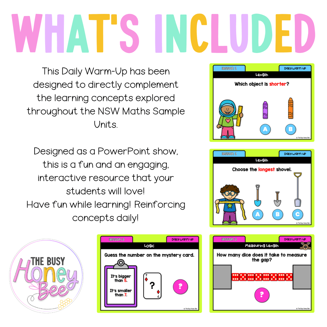 Multi Age K-2 Year B Australian | NSW Maths Daily Review | Warm-Up Unit 14 - Warm Up | Revision