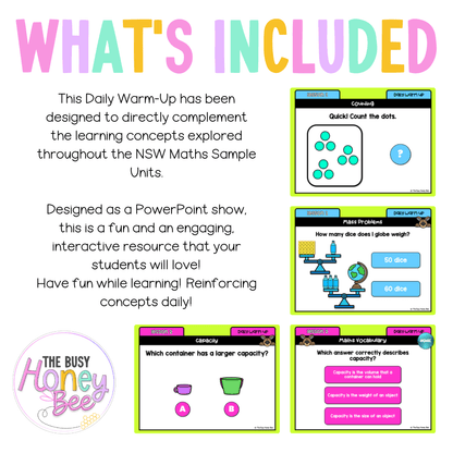 Multi Age K-2 Year B Australian | NSW Maths Daily Review | Warm-Up Unit 17 - Warm Up | Revision