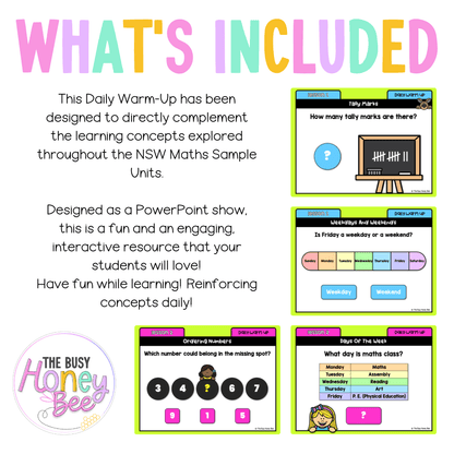 Multi Age K-2 Year B Australian | NSW Maths Daily Review | Warm-Up Unit 18 - Warm Up | Revision