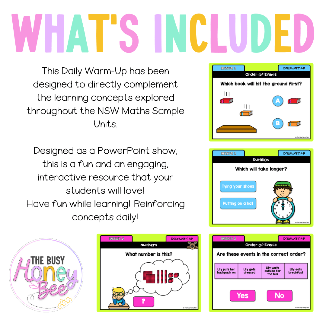 Multi Age K-2 Year B Australian | NSW Maths Daily Review | Warm-Up Unit 20 - Warm Up | Revision