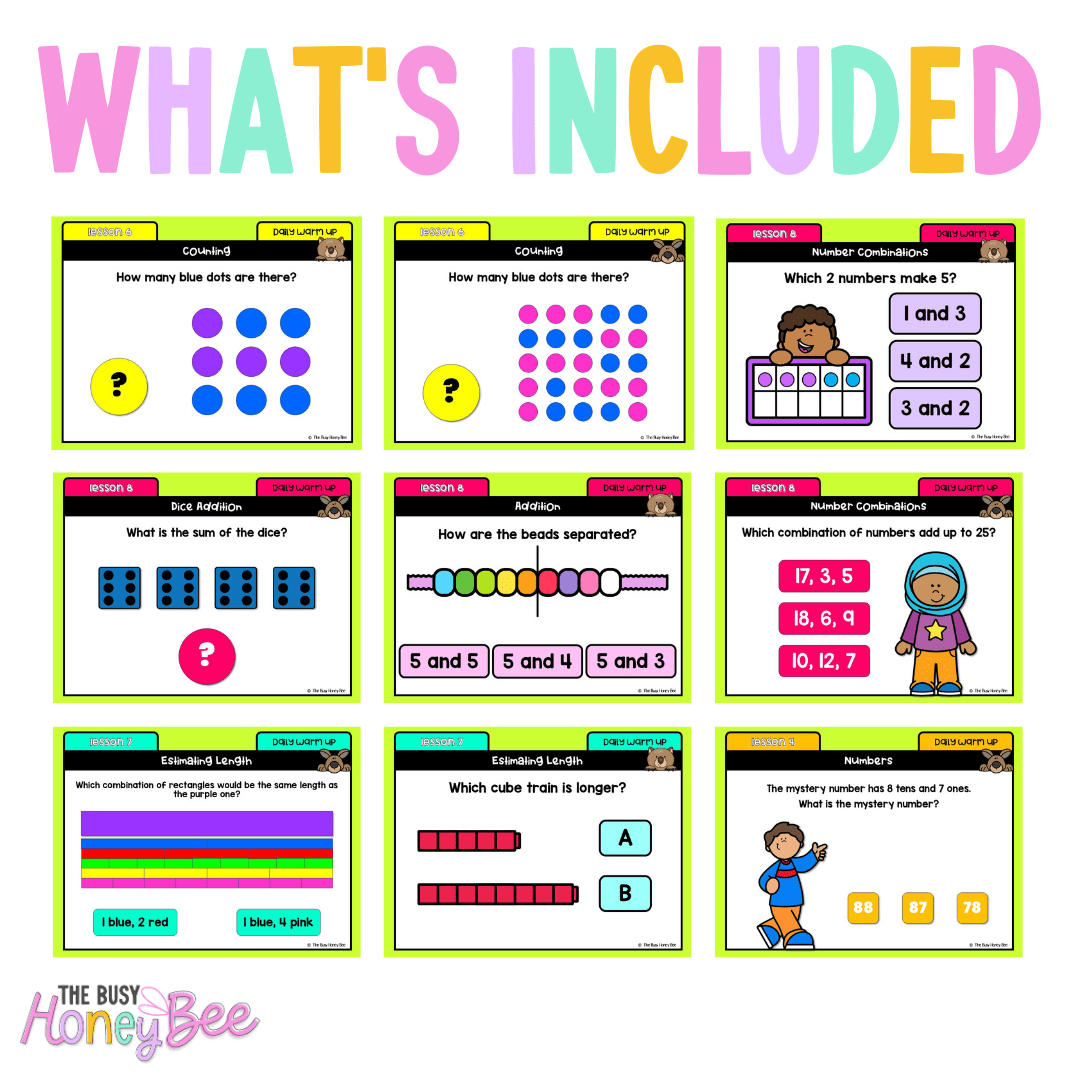Multi Age K-2 Year B Australian | NSW Maths Daily Review | Warm-Up Unit 4 - Warm Ups | Revision