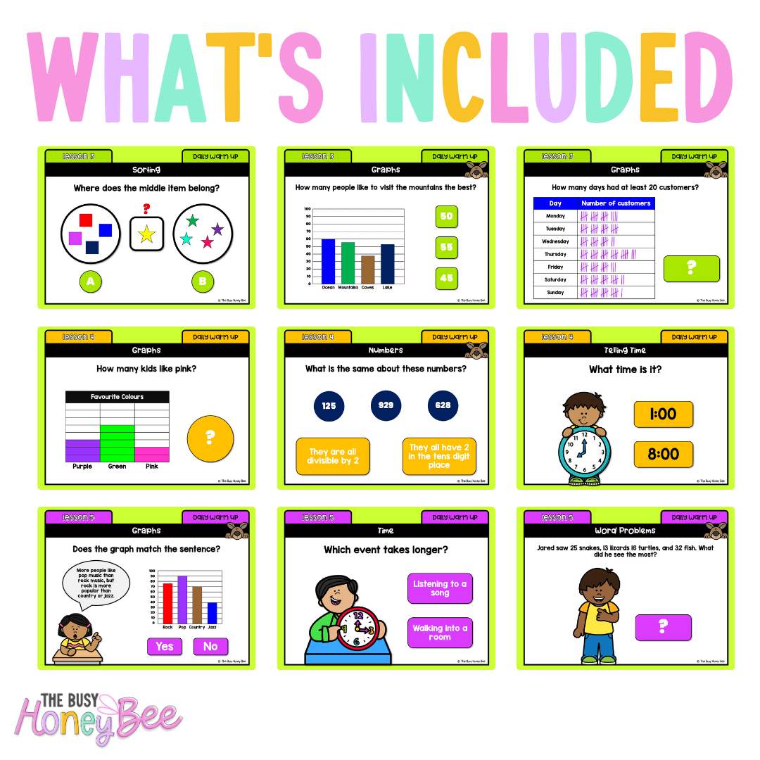 Multi Age K-2 Year B Australian | NSW Maths Daily Review | Warm-Up Unit 7 - Warm Up | Revision