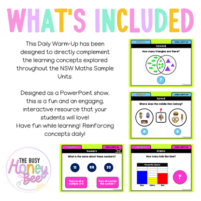 Multi Age K-2 Year B Australian | NSW Maths Daily Review | Warm-Up Unit 7 - Warm Up | Revision