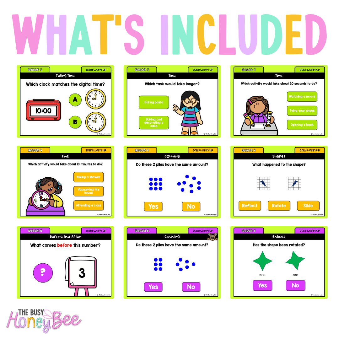 Multi Age K-2 Year B Australian | NSW Maths Daily Review | Warm-Up Unit 8 - Warm Up | Revision