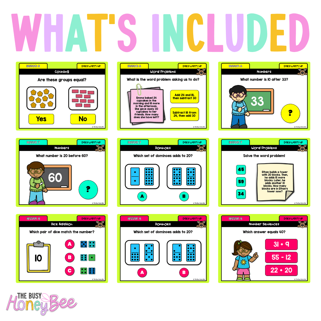 Multi Age K-2 Year B Australian | NSW Maths Daily Review | Warm-Up Unit 9 - Warm Up | Revision