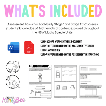 Multi Age K-2 Year B Differentiated NSW Maths Assessment Term 1 Mega Bundle - Assessment