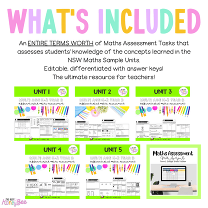 Multi Age K-2 Year B Differentiated NSW Maths Assessment Term 1 Mega Bundle - Assessment