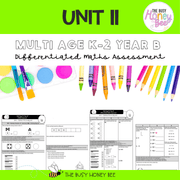 Multi Age K-2 Year B Differentiated NSW Maths Assessment Unit 11 - Assessment