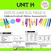 Multi Age K-2 Year B Differentiated NSW Maths Assessment Unit 14 - Assessment