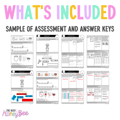 Multi Age K-2 Year B Differentiated NSW Maths Assessment Unit 3 - Assessment