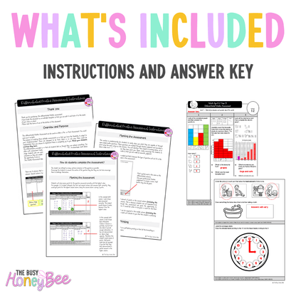 Multi Age K-2 Year B Differentiated NSW Maths Assessment Unit 7 - Assessment