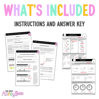 Multi Age K-2 Year B Differentiated NSW Maths Assessment Unit 8 - Assessment