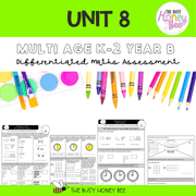 Multi Age K-2 Year B Differentiated NSW Maths Assessment Unit 8 - Assessment