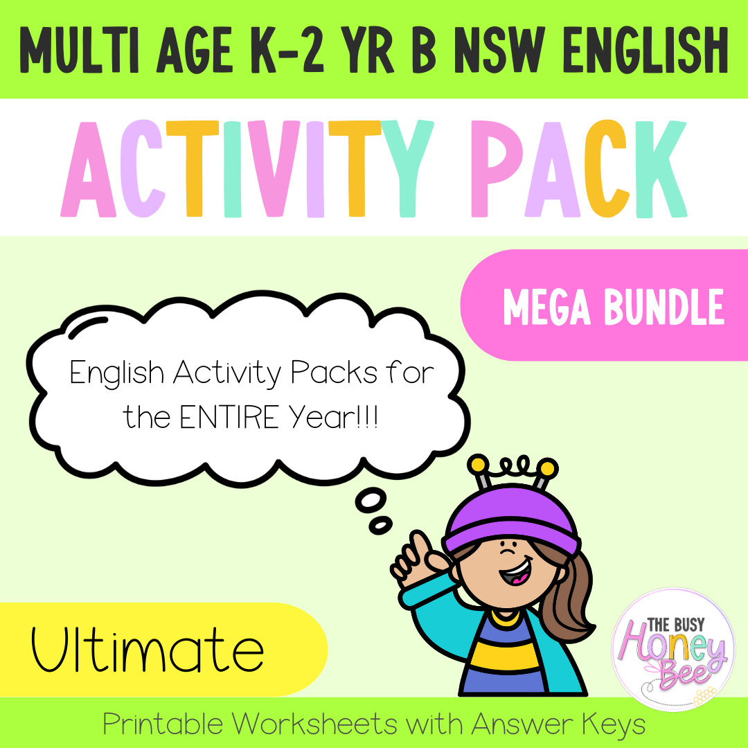 Multi Age K-2 Year B English Activity Pack ULTIMATE Mega Bundle - Activity Pack