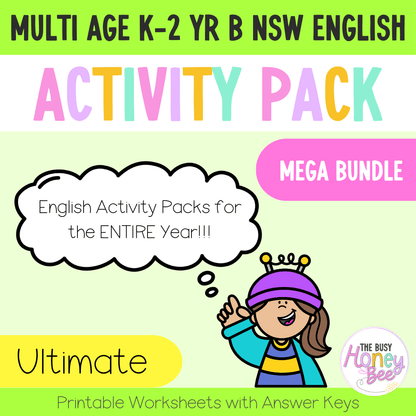 Multi Age K-2 Year B English Activity Pack ULTIMATE Mega Bundle - Activity Pack