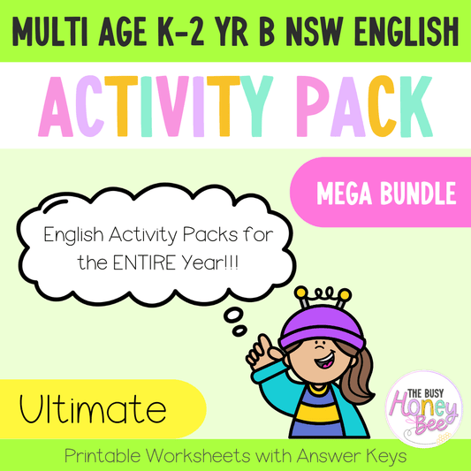 Multi Age K-2 Year B English Activity Pack ULTIMATE Mega Bundle - Activity Pack