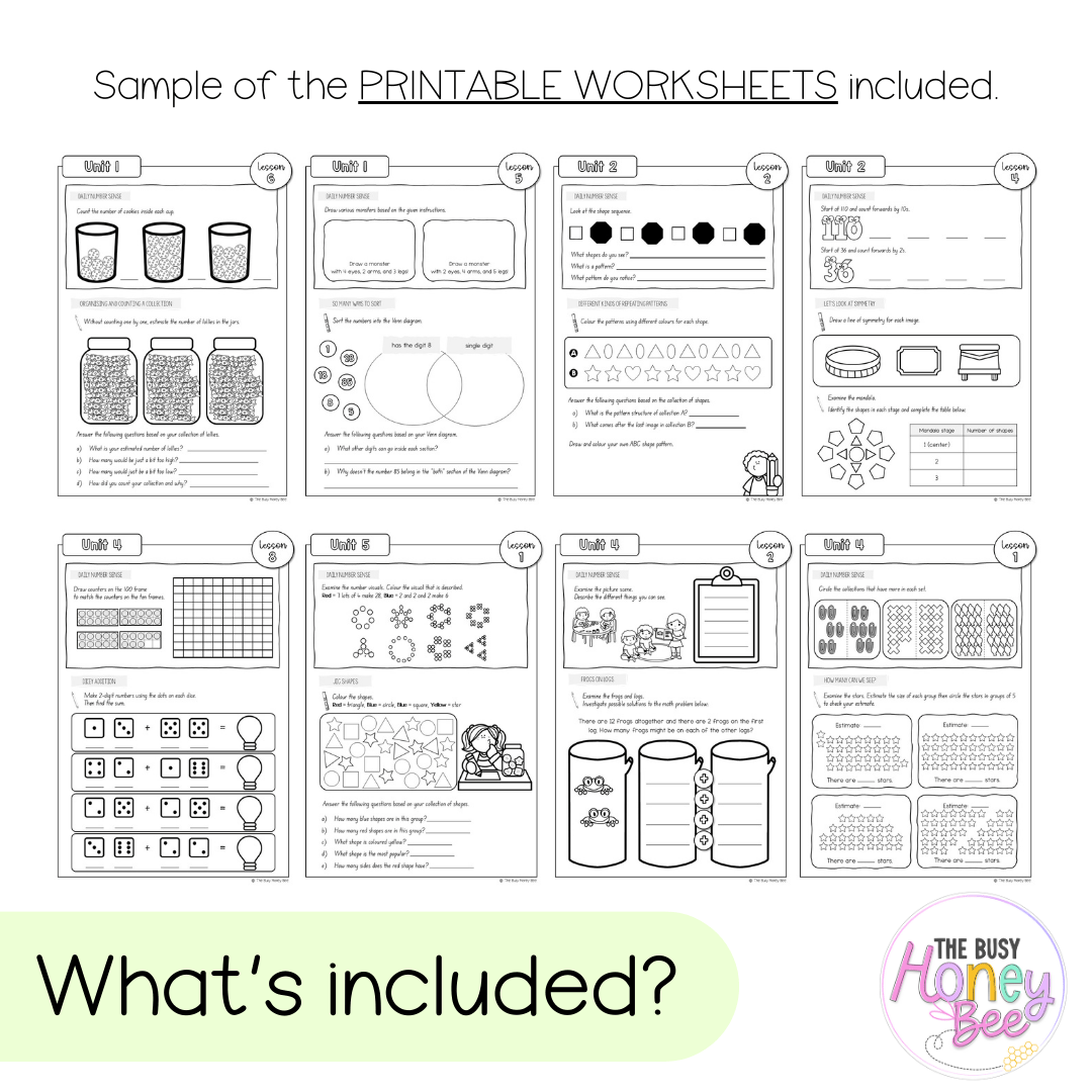 Multi Age K-2 Year B NSW Maths Workbook Term 1 - Pdf