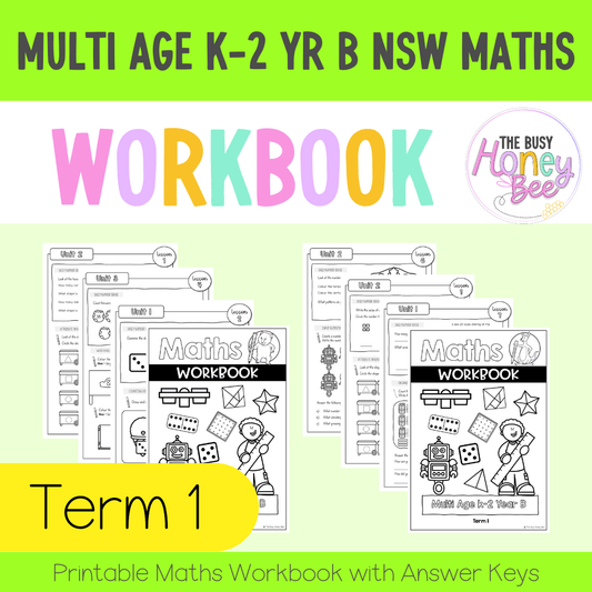 Multi Age K-2 Year B NSW Maths Workbook Term 1 - Pdf