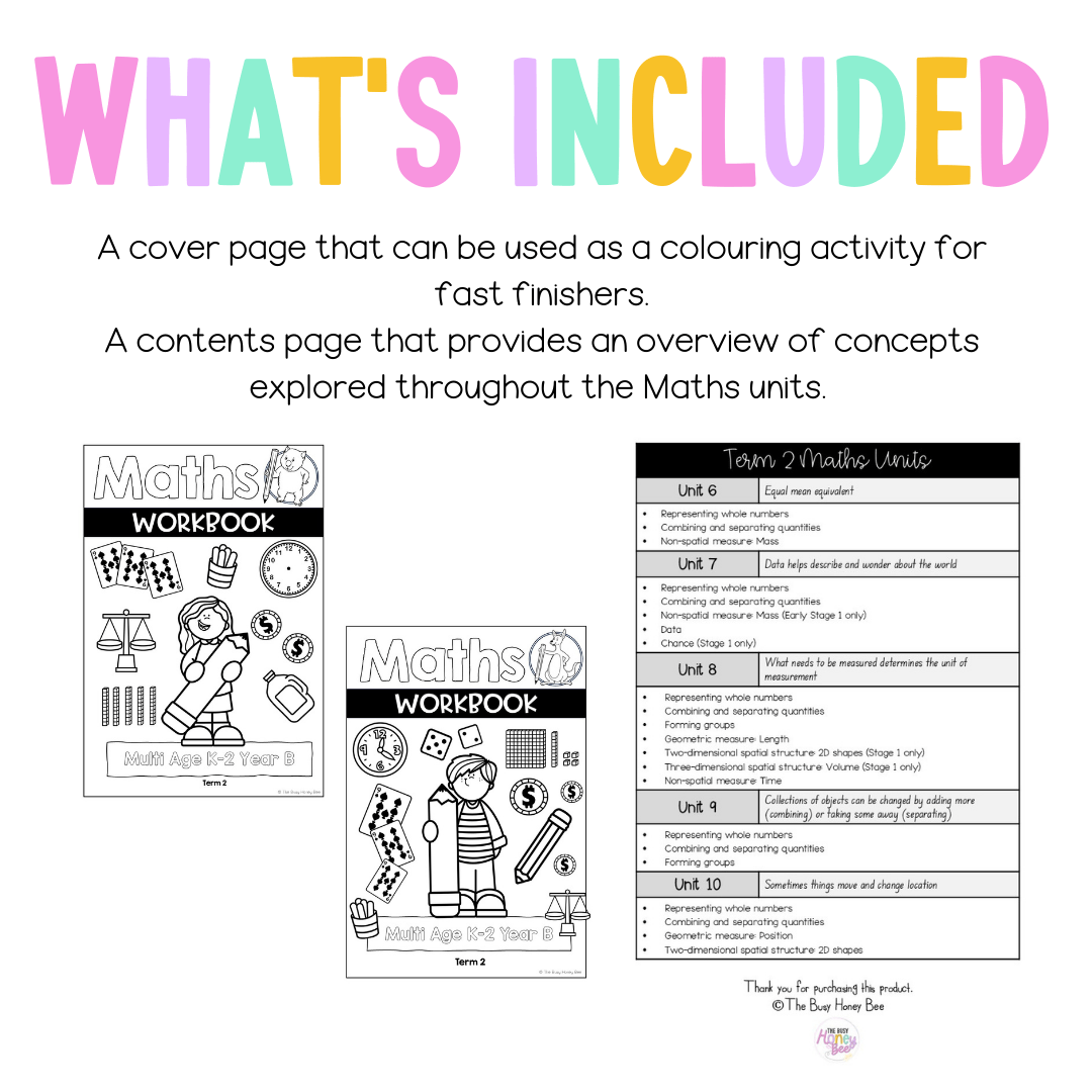 Multi Age K-2 Year B NSW Maths Workbook Term 2 - Workbook | Worksheets