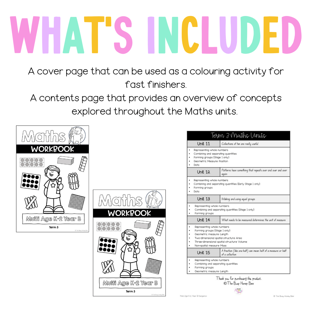 Multi Age K-2 Year B NSW Maths Workbook Term 3 - Workbook | Worksheets