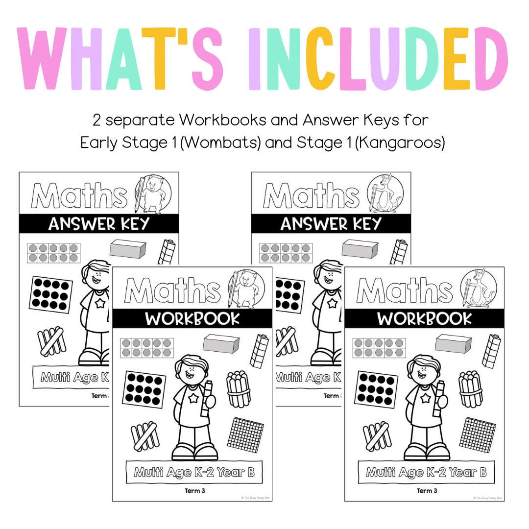 Multi Age K-2 Year B NSW Maths Workbook Term 3 - Workbook | Worksheets