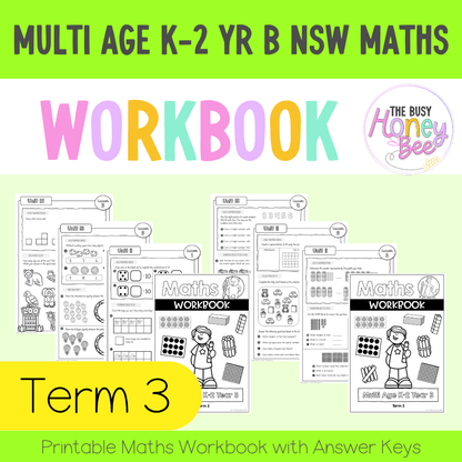 Multi Age K-2 Year B NSW Maths Workbook Term 3 - Workbook | Worksheets