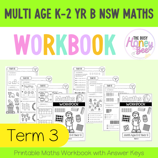 Multi Age K-2 Year B NSW Maths Workbook Term 3 - Workbook | Worksheets