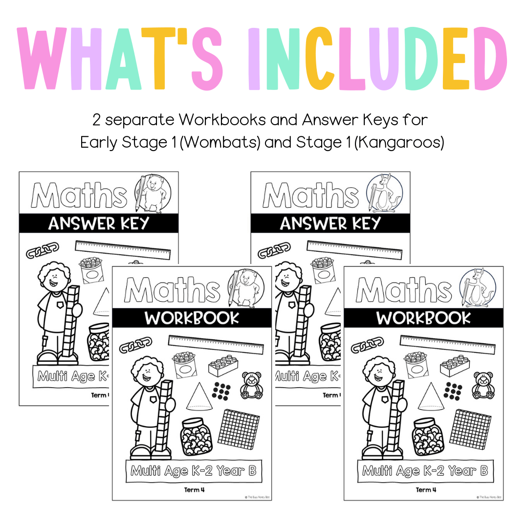 Multi Age K-2 Year B NSW Maths Workbook Term 4 - Workbook | Worksheets