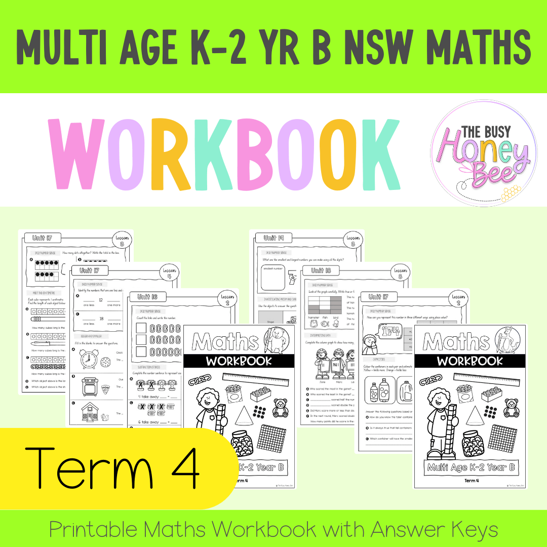 Multi Age K-2 Year B NSW Maths Workbook Term 4 - Workbook | Worksheets