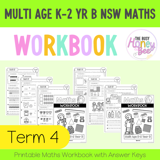 Multi Age K-2 Year B NSW Maths Workbook Term 4 - Workbook | Worksheets