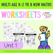 Multi Age K-2 Year B NSW Maths Worksheets Unit 1 - Workbook | Worksheets