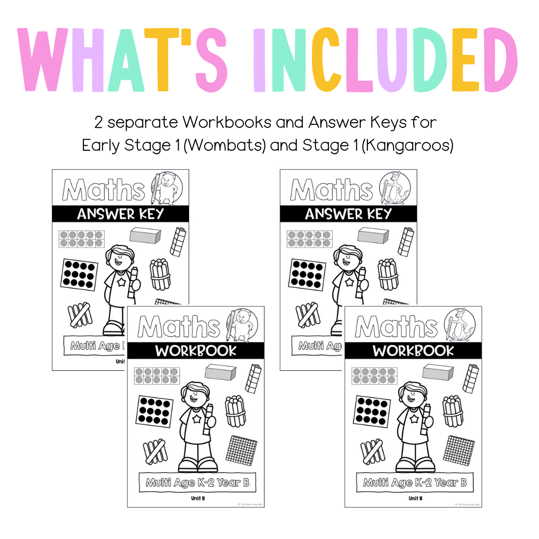 Multi Age K-2 Year B NSW Maths Worksheets Unit 11 - Workbook | Worksheets