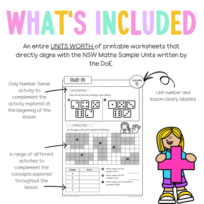 Multi Age K-2 Year B NSW Maths Worksheets Unit 14 - Workbook | Worksheets