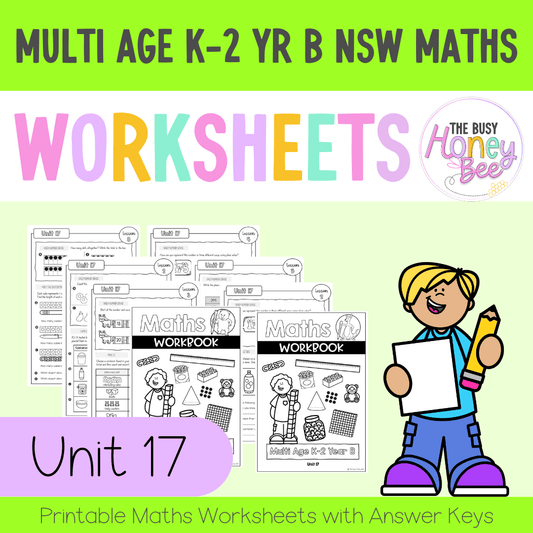 Multi Age K-2 Year B NSW Maths Worksheets Unit 17 - Workbook | Worksheets