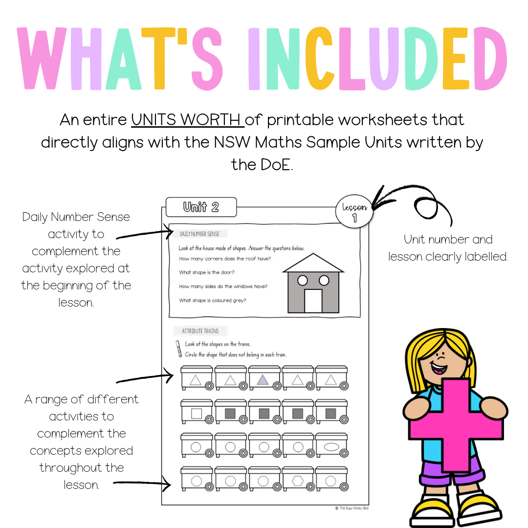 Multi Age K-2 Year B NSW Maths Worksheets Unit 2 - Workbook | Worksheets