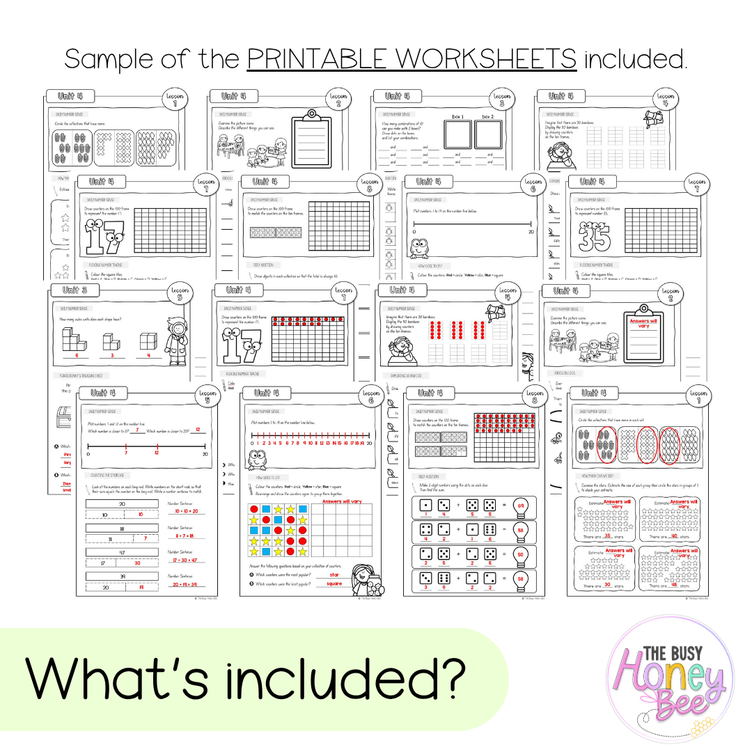 Multi Age K-2 Year B NSW Maths Worksheets Unit 4 - Workbook | Worksheets