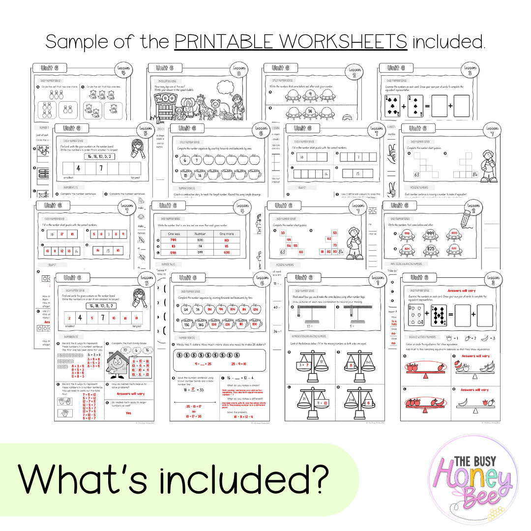 Multi Age K-2 Year B NSW Maths Worksheets Unit 6 - Workbook | Worksheets