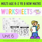 Multi Age K-2 Year B NSW Maths Worksheets Unit 6 - Workbook | Worksheets
