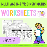 Multi Age K-2 Year B NSW Maths Worksheets Unit 8 - Workbook | Worksheets