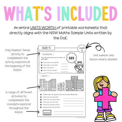 Multi Age K-2 Year B NSW Maths Worksheets Unit 9 - Workbook | Worksheets