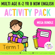 Multi Age K-2 Year B Term 1 English Activity Packs Mega Bundle -