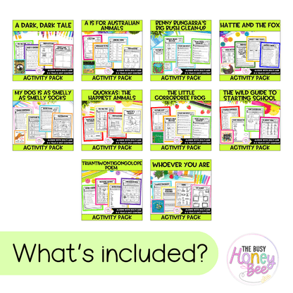 Multi Age K-2 Year B Term 1 English Activity Packs Mega Bundle -